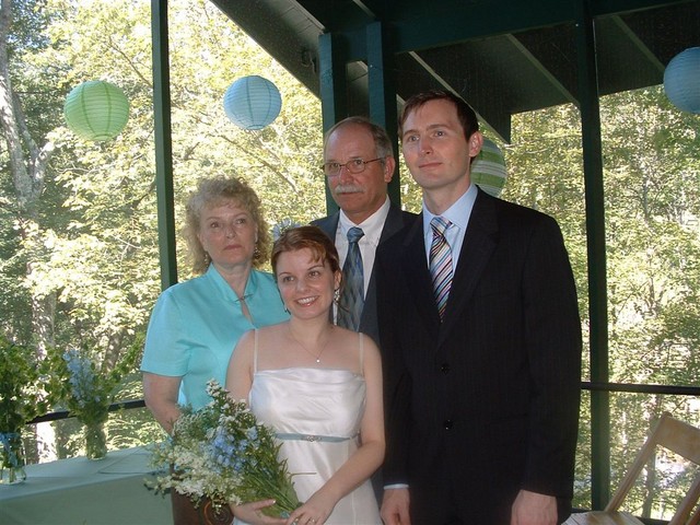 with the bride's parents