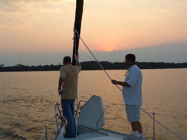 3. setting anchor at sunset