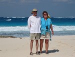 Adair and Bill Beach on beach at Baker's Bay on Great Guana Cay