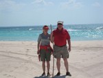 Laura and Hanes Murdoch (Bill's brother) on beach at Baker's Bay on Great Guana Cay