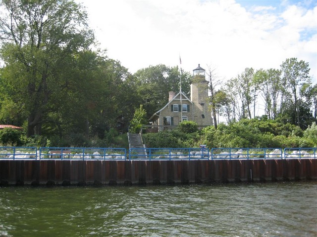 Old Lighthouse on canal from Whitehall Lake to Lake Michigan