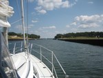 Returning to Whitehall Lake from "sea" trial on Lake Michigan