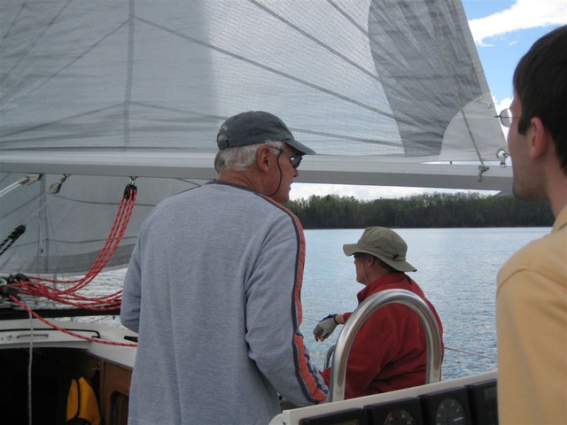 John Rice coaching the crew of Wild Blue Yonder