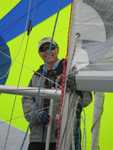 Rob Fannon aboard Wild Blue Yonder flying spinnaker