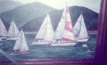 Award at sailing club dinner 1983, painting by Ed Lockett