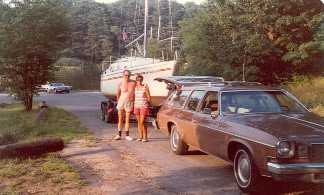 Clarke and Rose Lucas, Annapolis, Maryland, hauling out at Annapolis, 7-12-1980 to return  to Tennessee..