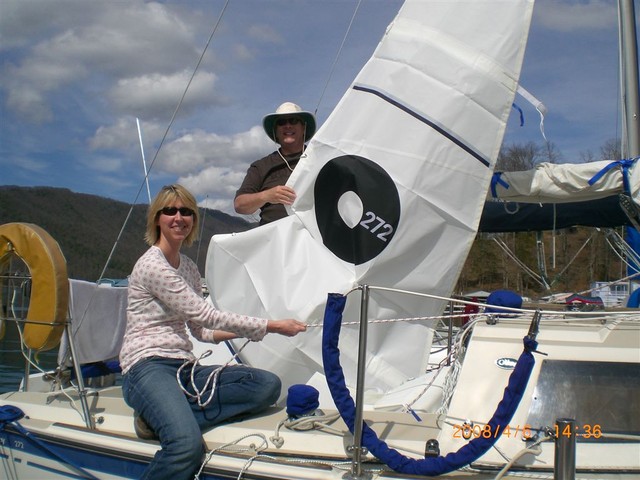 Bryson's new main sail from FX sails, Apr 2008