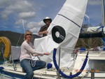 Bryson's new main sail from FX sails, Apr 2008