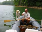 Lucy, either row or get out! (Paul Del Rio at Middaugh's Cove, overnighter)..
