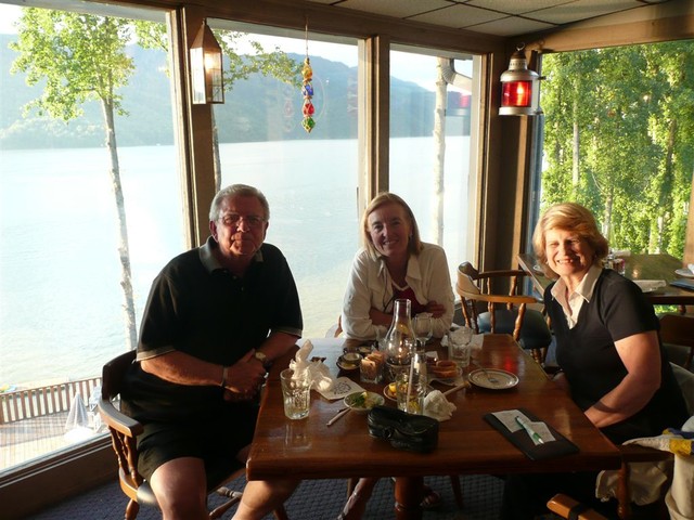 Betty (James Little's sister) and John Douglas with Sandra Little, Captains Table, lunch Saturday