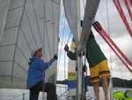 James and Minta setting up spinnaker