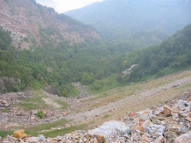 Northern view of the dry side of the dam.