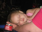 Olivia resting up for the pig roast..