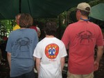 Displaying t-shirts purchase on the recent Chesapeake cruise