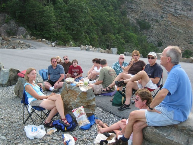 Bill Murdoch telling story of the dam..
details, see http://www.mountaincityonline.com/lake.html