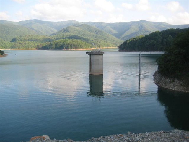 picture from top of dam facing southwest