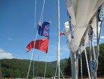 Race Committee Flag and Marks to Port Flag (picture from Sandra Little)