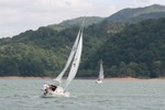 My Love II on upwind leg of practice course (picture by Sue Lockett)