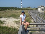Sandra on shore at Cape Lookout