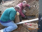 Building small retaining wall, Dec 27 (Picture by C. Lucas)