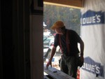 Nov 1, working on door installation, siding, soffits, siding on south side, etc