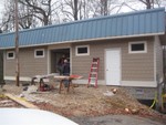 Nov 30, Almost finished siding, just a few pieces remaining to complete in breezeway!  Work crew Dave Bryson, Kevin Donnovan, Mark Galloway, Clarke Lucas, James Little, Wayne Catoe
