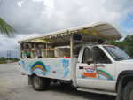 Taking the taxi to Loblolly Bay on Anegada, much safer on the boat, quite a ride!