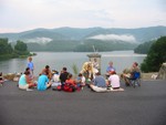 Dam picnic in the summer, what a view!