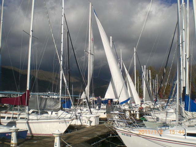 Drying the sails out, day after race, picture from C. Lucas